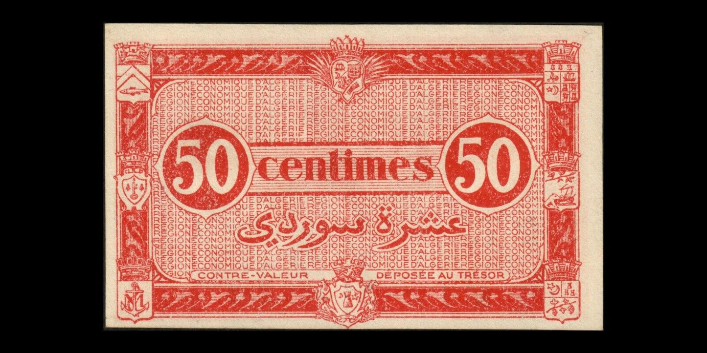 ALGÉRIE - ALGERIA - 50 Centimes Région Économique 1944 P.100 SPL+ / AU+