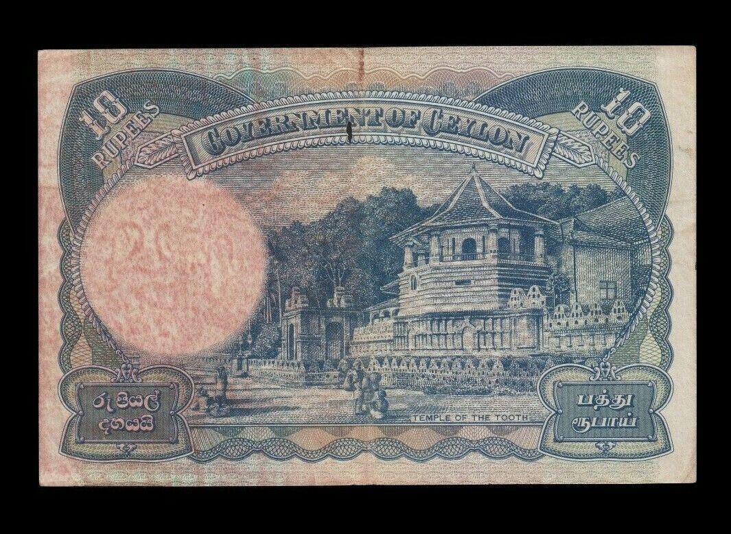 CEYLAN - CEYLON - 10 Rupees 1946 P.36Aa TTB / VF