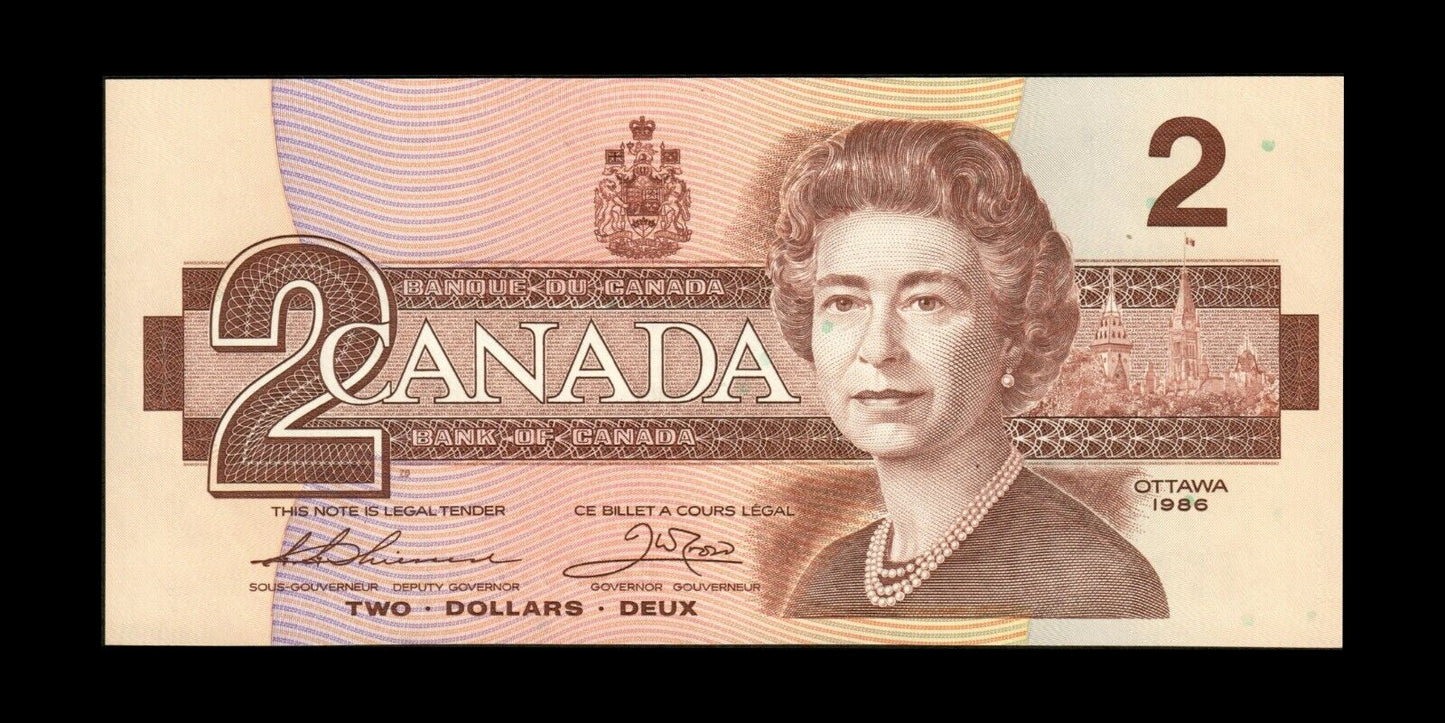 CANADA - 2 Dollars 1986 P.94b, BC-55b Thiessen & Crow NEUF / UNC
