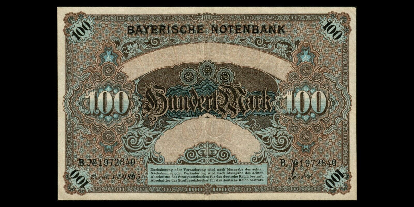 ALLEMAGNE - GERMANY, Bayern, 100 Mark 1900 P.S922 pr.SUP / XF-