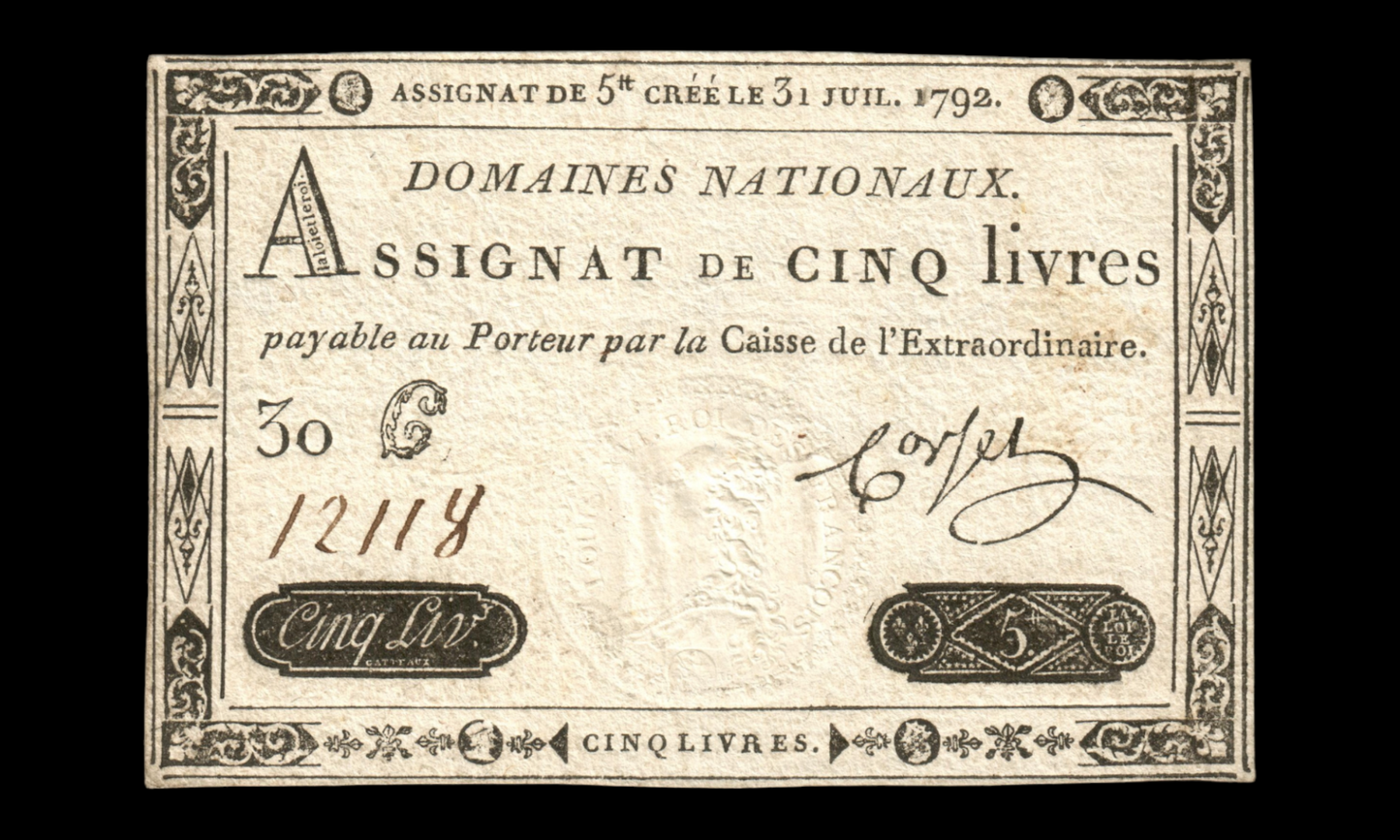 FRANCE - Assignat, 5 Livres 31 Juillet 1792 Ass.31a P.A61 Sign. Corsel TTB+ VF+