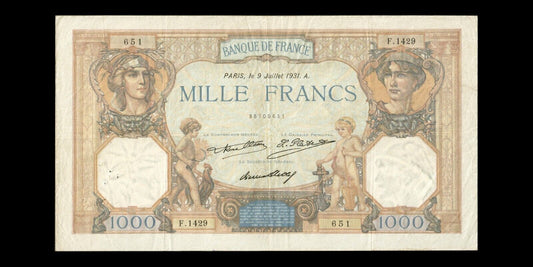 FRANCE - 1000 Francs Cérès et Mercure 1931 F.37.06, P.79b pr.TTB / VF-