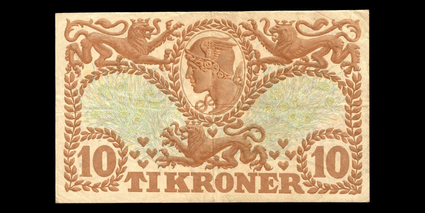 DANEMARK - DENMARK - 10 Kroner 1943 P.31o, Sieg 105 TB+ / F+