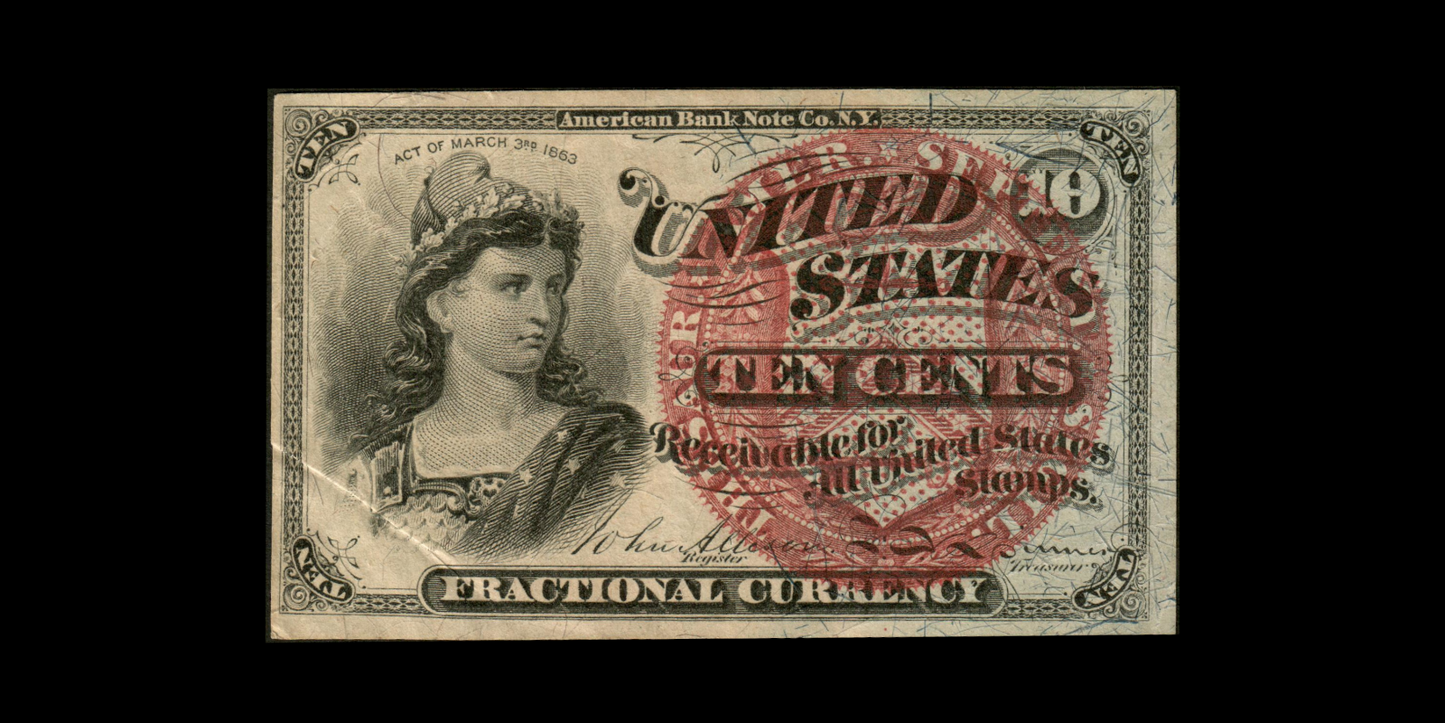 USA - 10 Cents Fractional Currency 1863 Fr.1259, P.115c SUP / XF