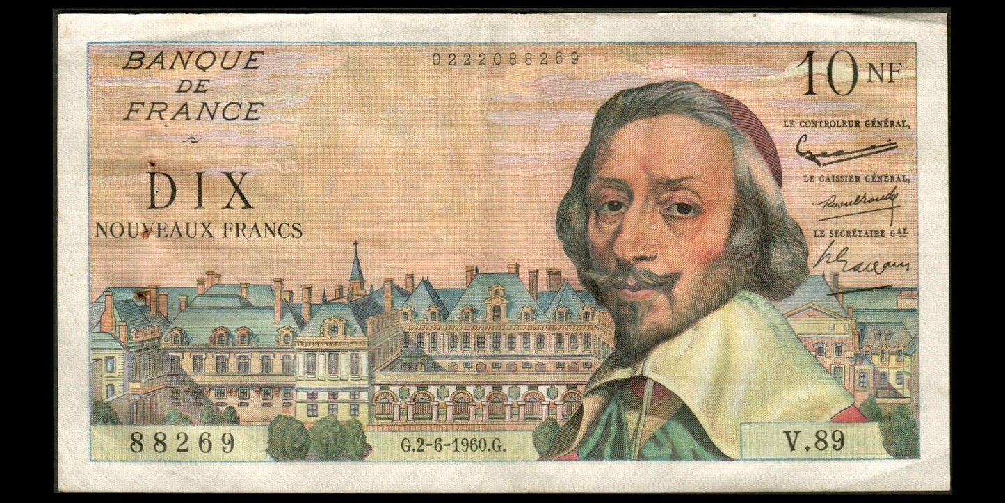 FRANCE - 10 Nouveaux Francs Richelieu 1960 F.57.08, P.142a TTB / VF