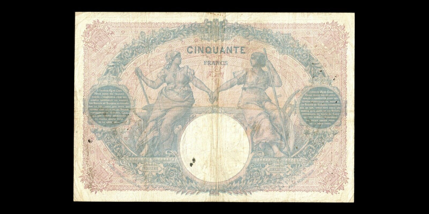 FRANCE - 50 Francs Bleu et Rose 1913 F.14.26, P.64e TB / Fine