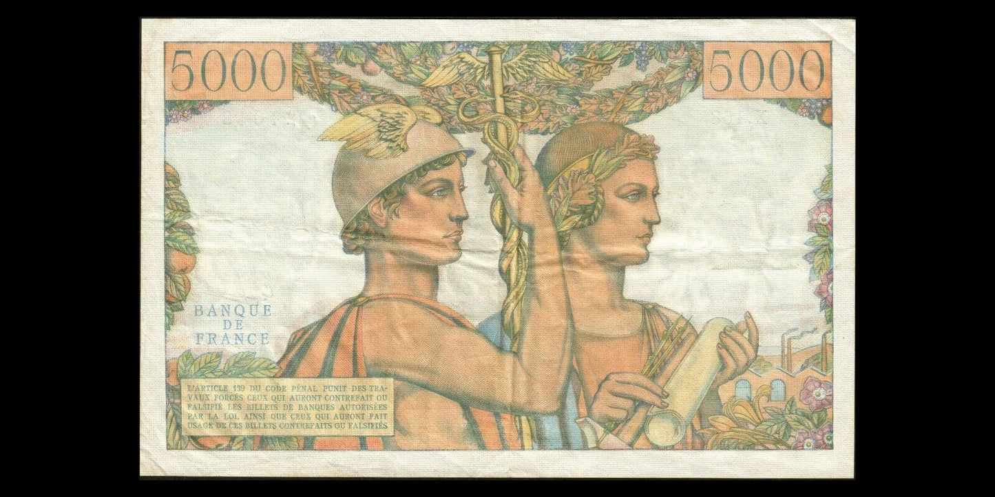 FRANCE - 5000 Francs Terre et Mer 1957 F.48.15, P.131d TTB / VF