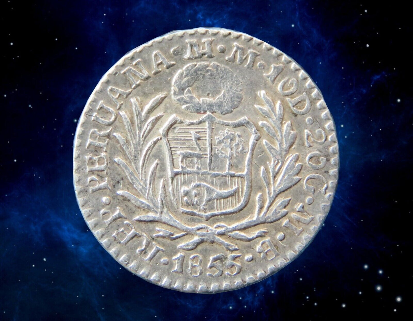 PEROU - PERU - 1/2 Real 1855 KM.144.7