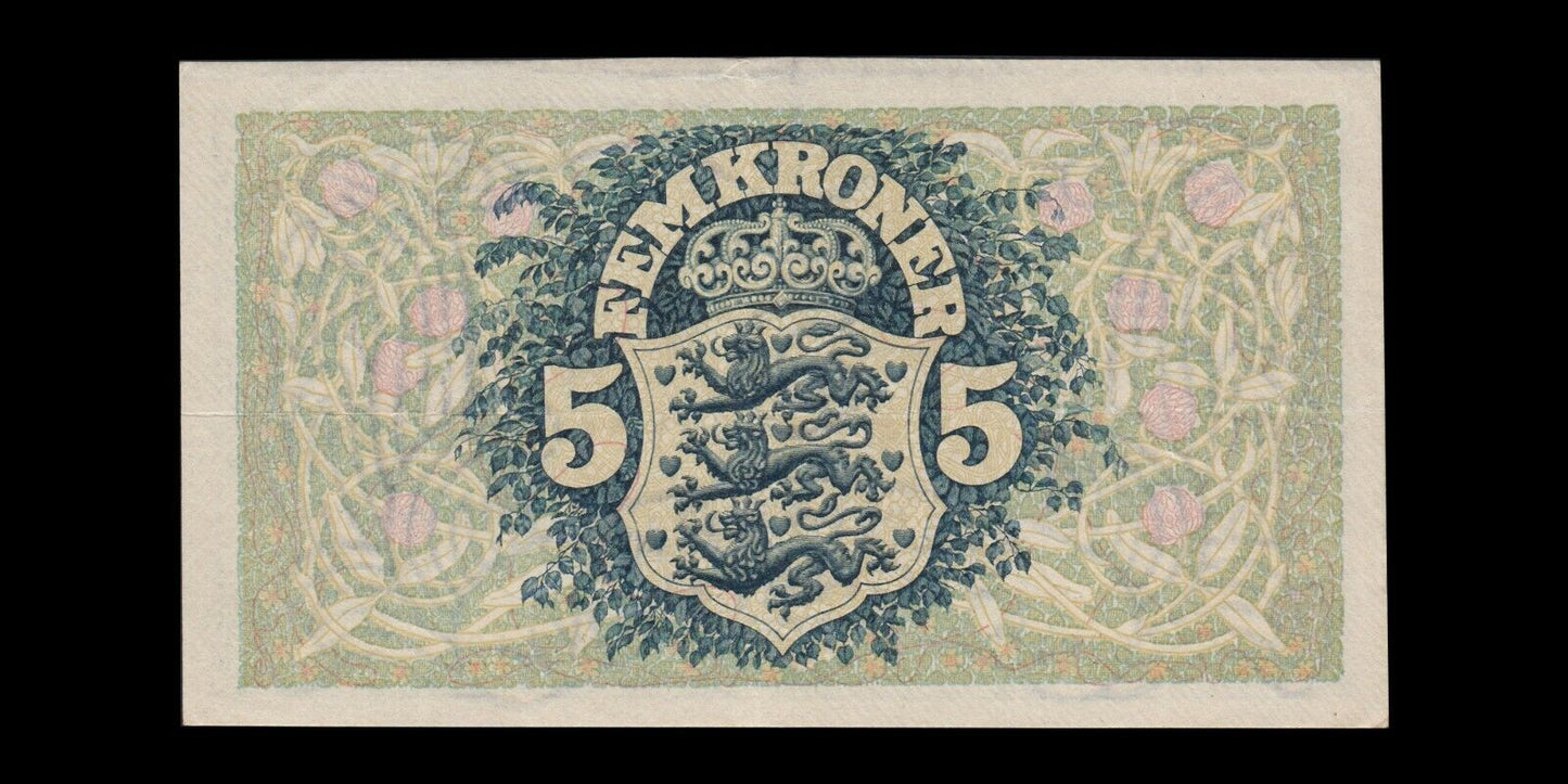 DANEMARK - DENMARK - 5 Kroner 1943 P.30i Sieg 102 pr.SUP / XF-