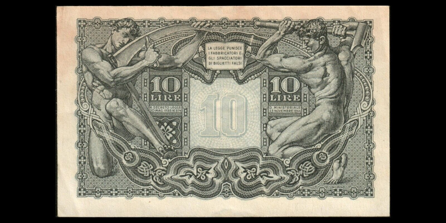 ITALIE - ITALY - 10 Lire 1944 Pick 32c SUP / XF