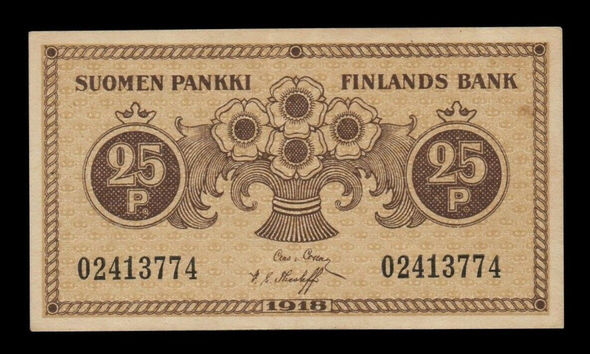 FINLANDE - FINLAND - 25 Pennia 1918 P.33 SUP+ / XF+
