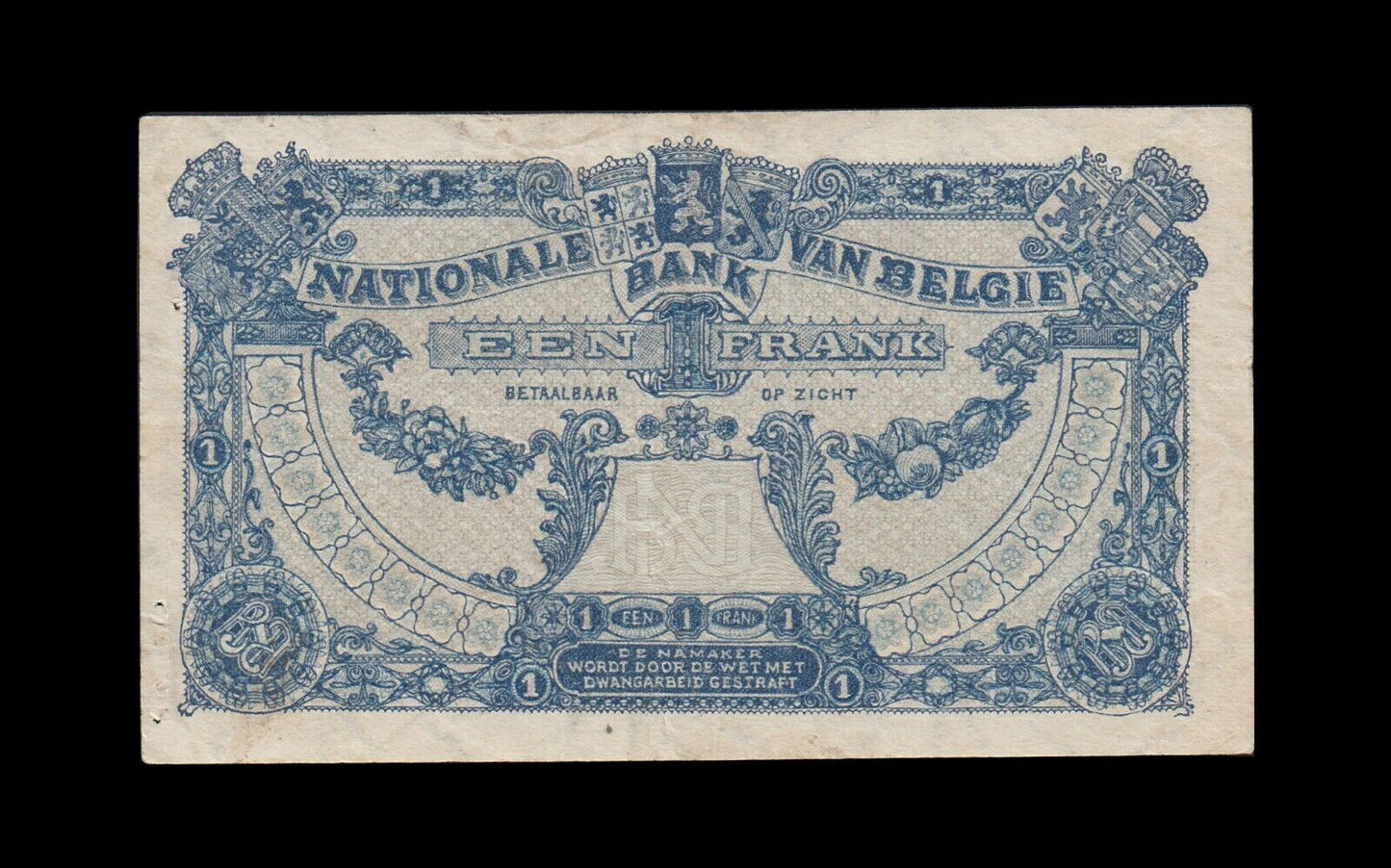 BELGIQUE - BELGIUM - 1 Franc 1920 P.92 SUP / XF