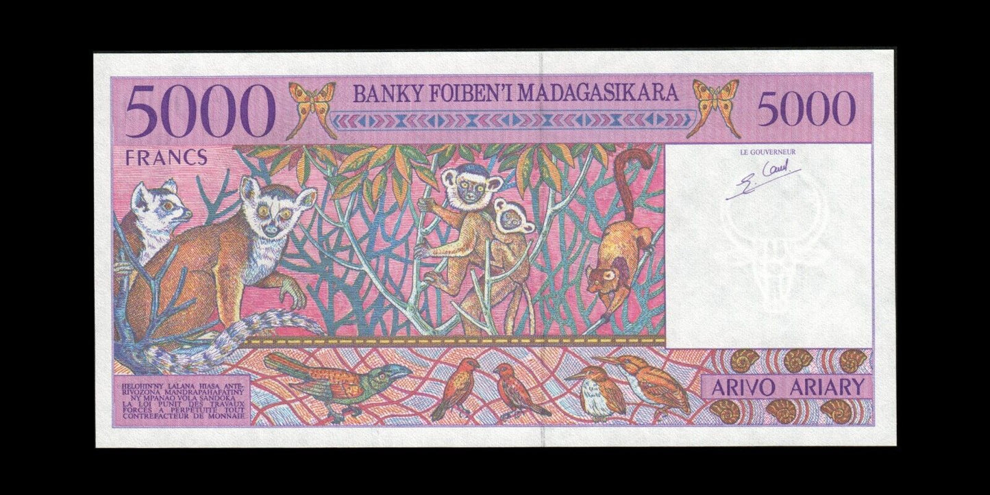 MADAGASCAR - 5000 Francs (1995) P.78b SPL / AU
