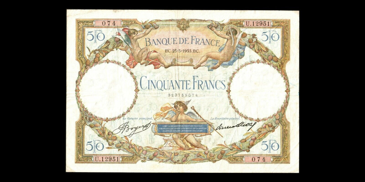 FRANCE - 50 Francs Merson 1933 F.16.04, P.80b TB+ / F+