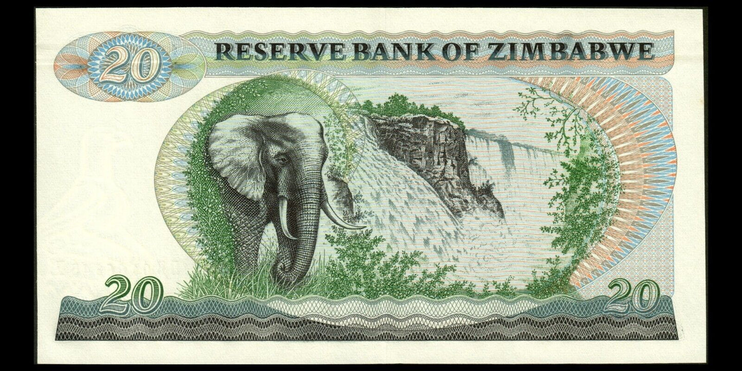 ZIMBABWE - 20 Dollars 1994 P.4d SPL / AU