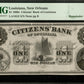 USA - Citizens' Bank of Louisiana New Orleans, 1 Dollar $1 1860s Remainder NEUF / PMG 58 EPQ