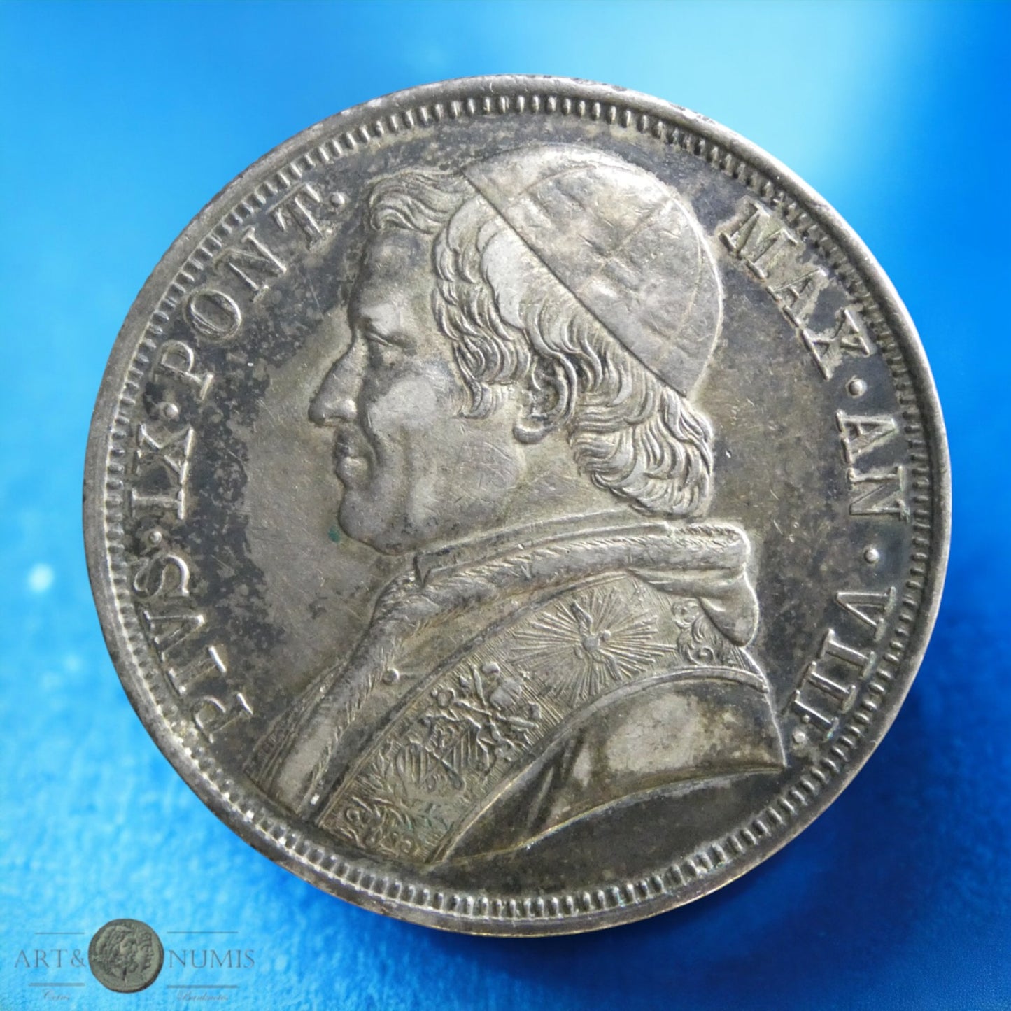 ITALIE - VATICAN - Scudo Pie IX 1853 an VIII KM.1324