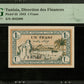 TUNISIE - TUNISIA - Régence, 1 Franc 1943 Pick 55 NEUF / PMG 65 EPQ