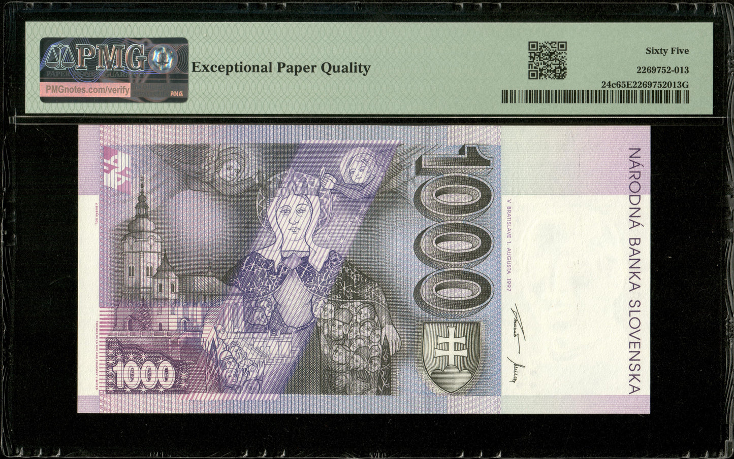 SLOVAQUIE - SLOVAKIA - 1000 Korun 1997 P.24c NEUF / PMG Gem Unc 65 EPQ