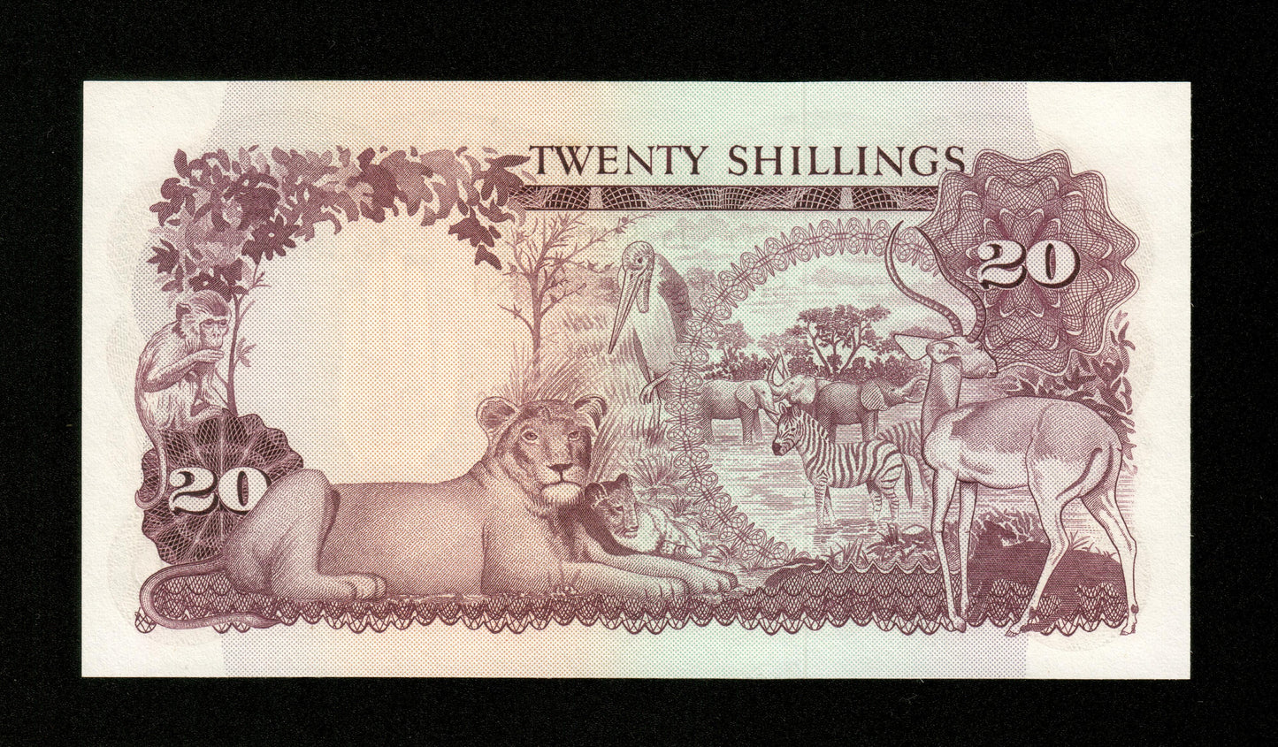 OUGANDA - UGANDA - 20 Shillings (1966) Pick 3a SPL+ / AU+