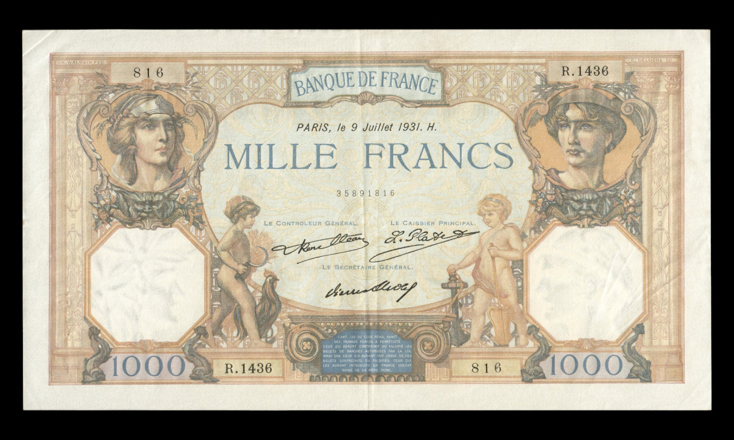 FRANCE - 1000 Francs Cérès et Mercure 1931 F.37.06, P.79b TTB / VF