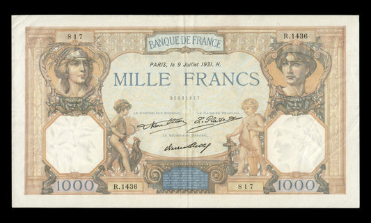 FRANCE - 1000 Francs Cérès et Mercure 1931 F.37.06, P.79b TTB / VF