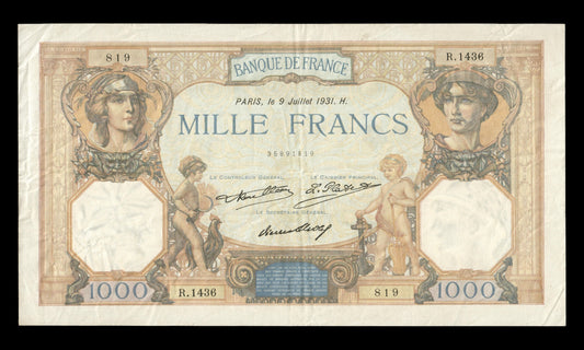 FRANCE - 1000 Francs Cérès et Mercure 1931 F.37.06, P.79b TTB / VF