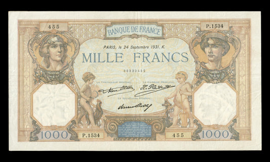 FRANCE - 1000 Francs Cérès et Mercure 1931 F.37.06, P.79b TTB / VF