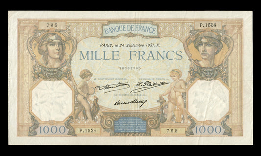 FRANCE - 1000 Francs Cérès et Mercure 1931 F.37.06, P.79b TTB / VF