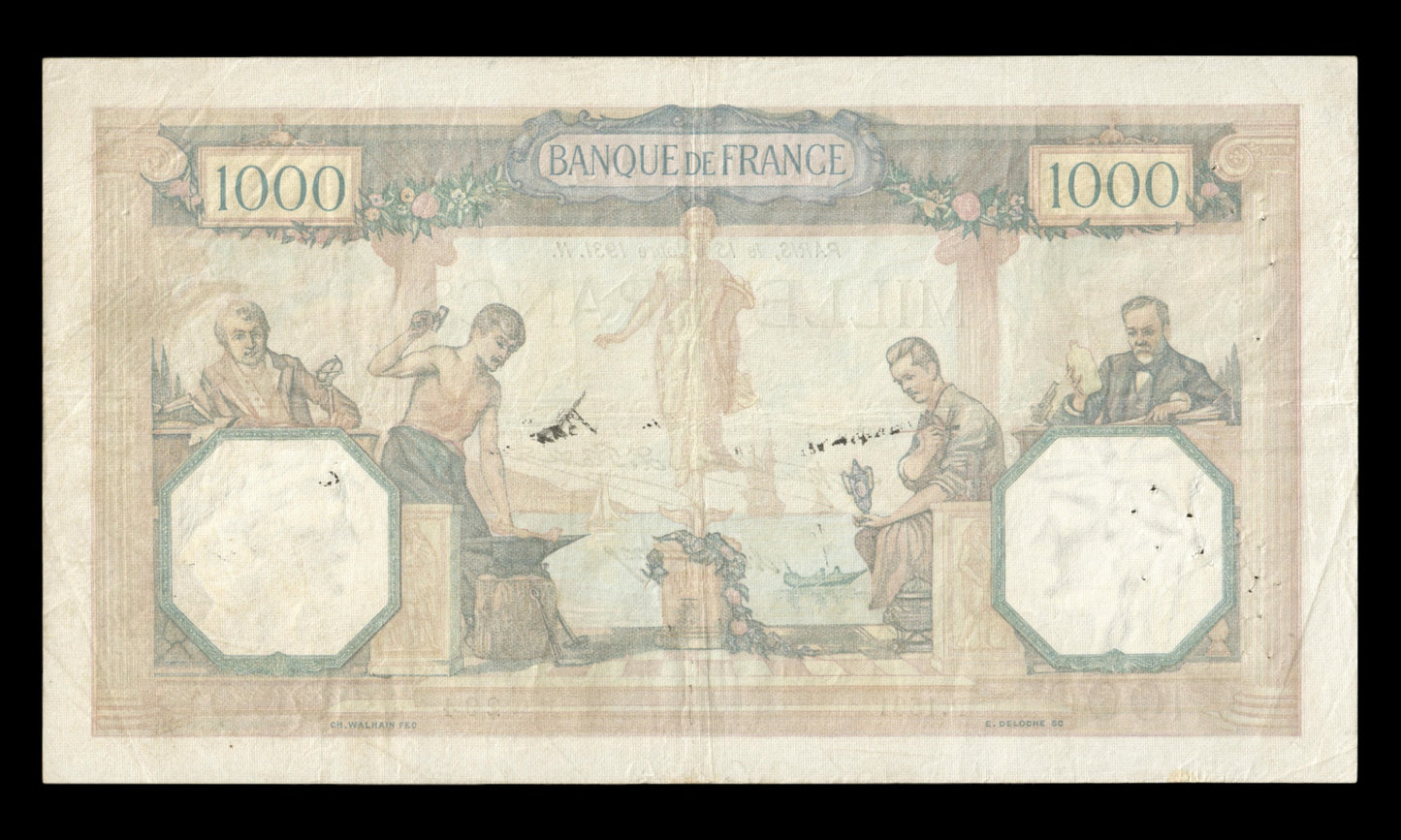 FRANCE - 1000 Francs Cérès et Mercure 1931 F.37.06, P.79b pr.TTB / VF-