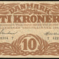 DANEMARK - DENMARK - 10 Kroner 1943 P.31n, Sieg 105 B / Good