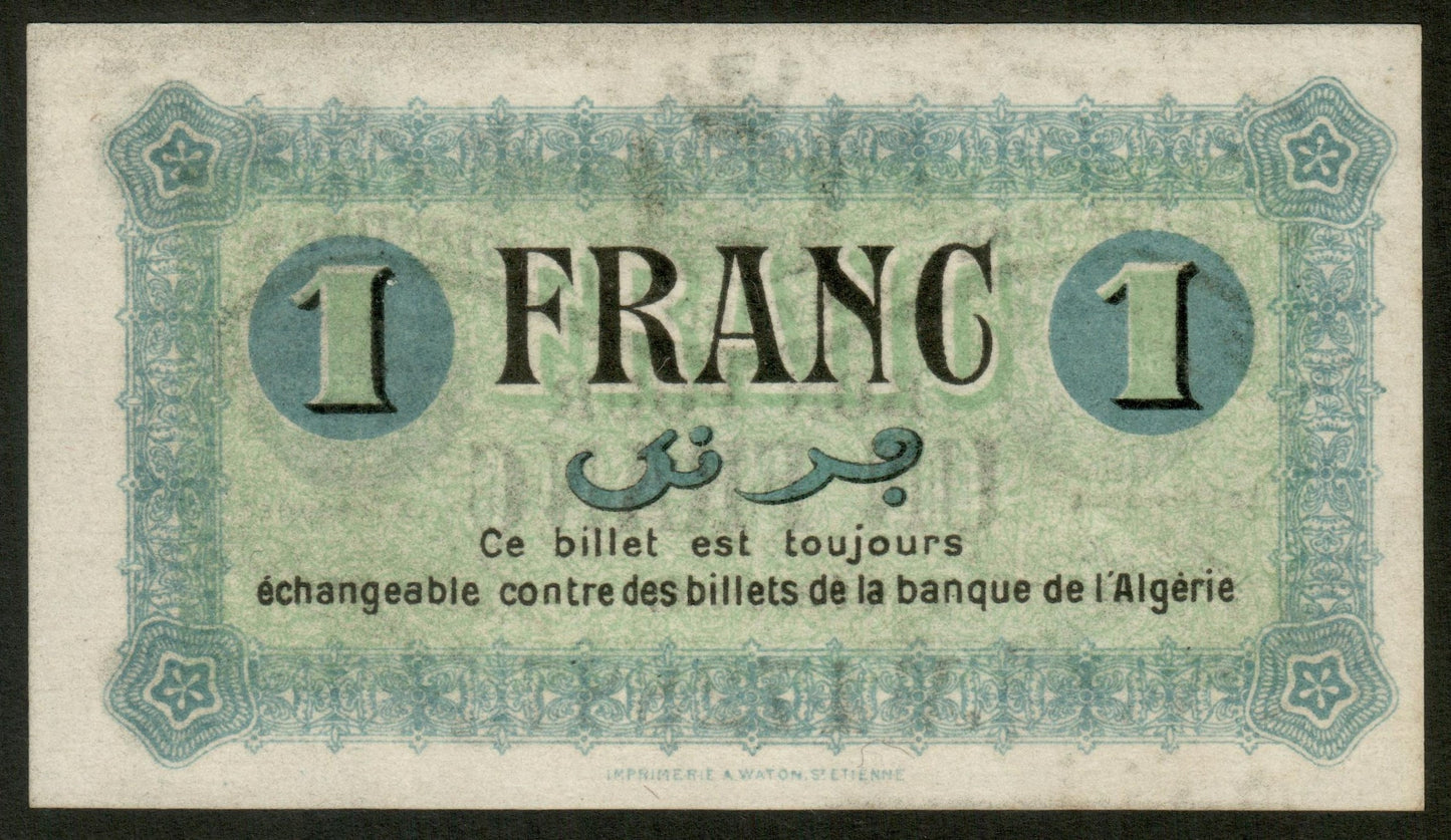 ALGÉRIE - ALGERIA - Chambre de Commerce Constantine, 1 Franc 1915 JP.140.04 NEUF / UNC