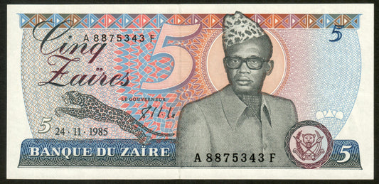 ZAÏRE - 5 Zaïres 1985 P.26A NEUF / UNC