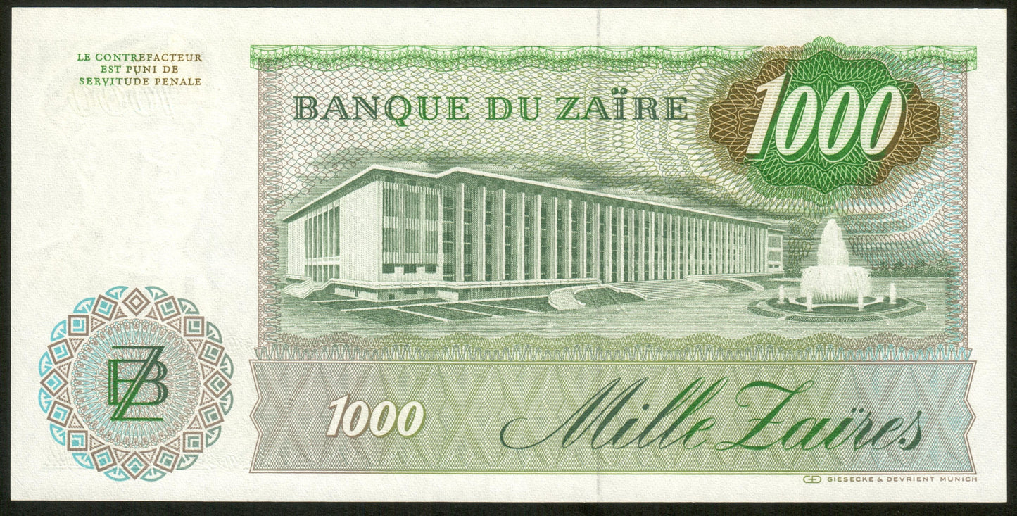 ZAÏRE - 1000 Zaïres 1985 P.31a NEUF / UNC