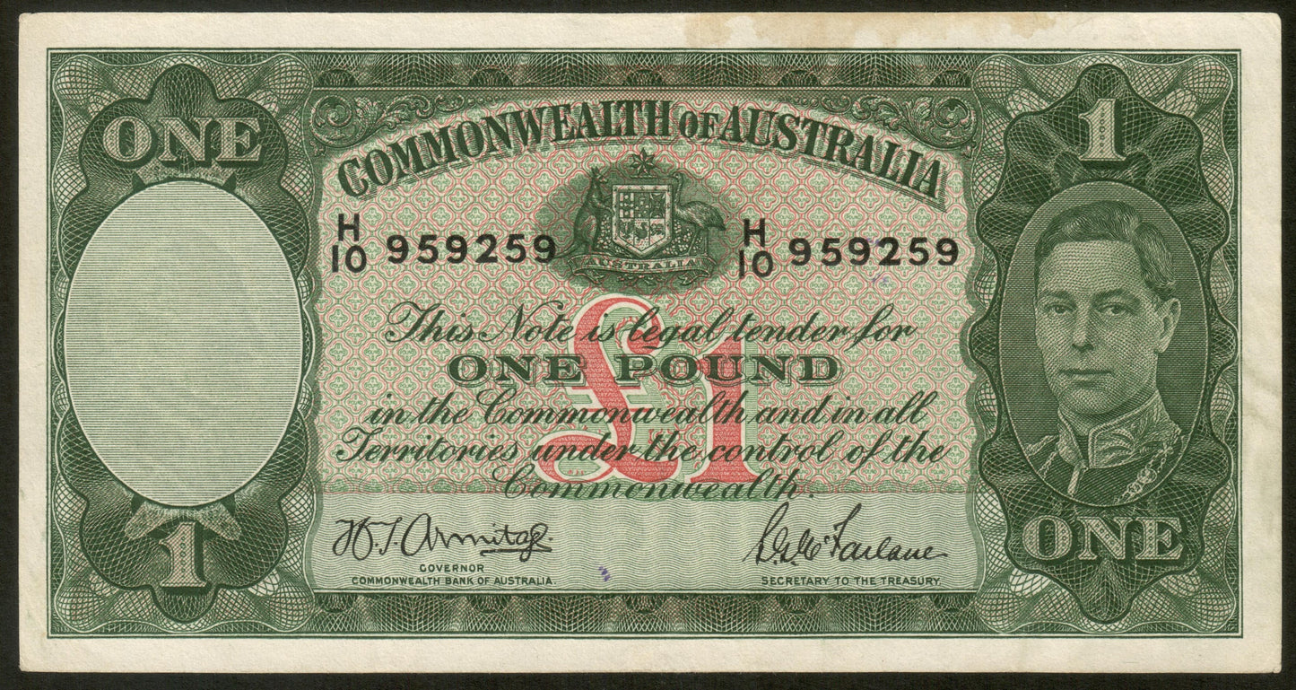 AUSTRALIE - Commonwealth of Australia, 1 Pound (1942) P.26b Armitage & McFarlane TTB / VF