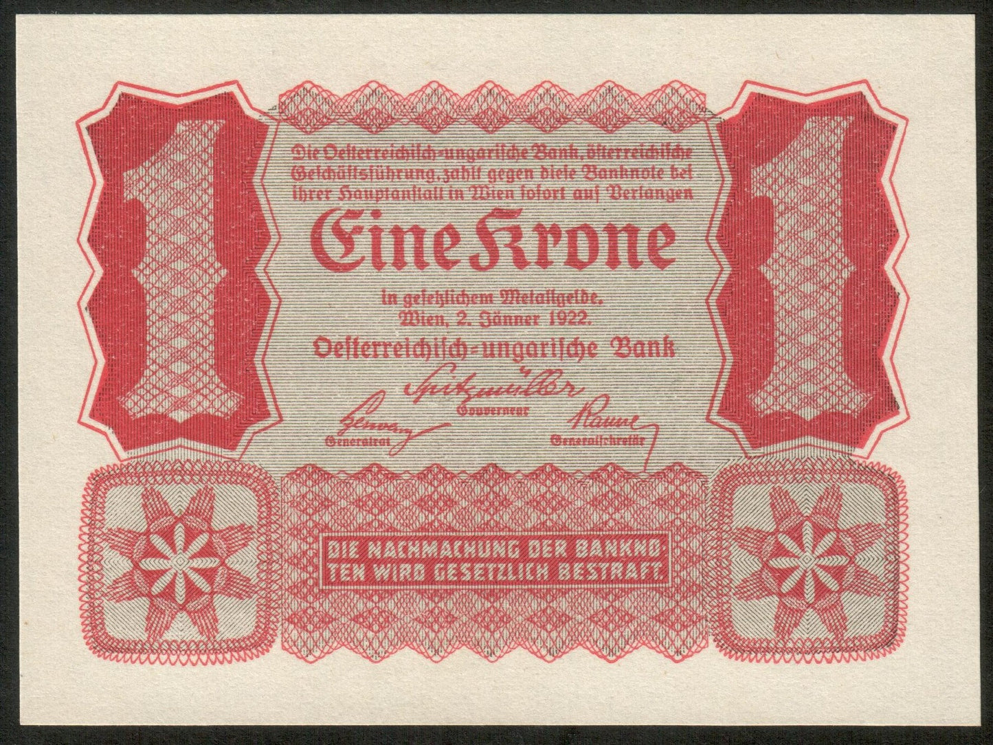 AUTRICHE - AUSTRIA - 1 Krone 1922 P.73 NEUF / UNC