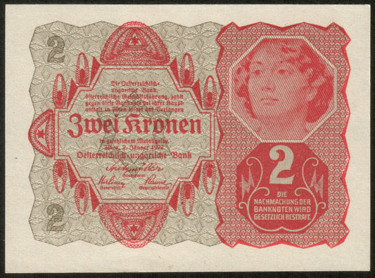 AUTRICHE - AUSTRIA - 2 Kronen 1922 P.74 NEUF / UNC