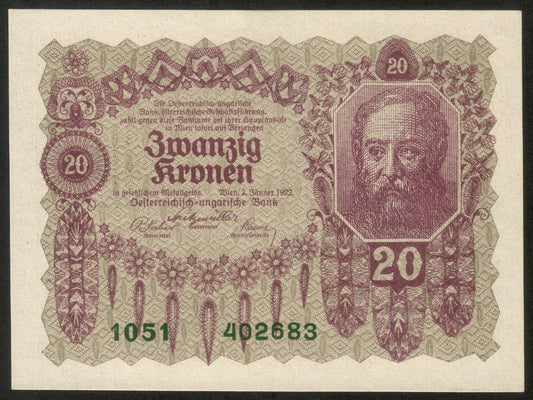 AUTRICHE - AUSTRIA - 20 Kronen 1922 P.76 NEUF / UNC