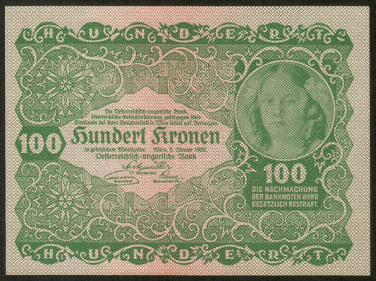 AUTRICHE - AUSTRIA - 100 Kronen 1922 P.77 NEUF / UNC