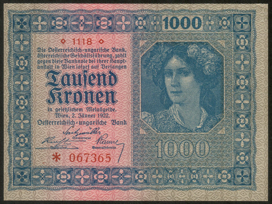 AUTRICHE - AUSTRIA - 1000 Kronen 1922 P.78 NEUF / UNC