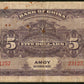 CHINE - CHINA - 5 Dollars 1930 Amoy P.68 TB / Fine