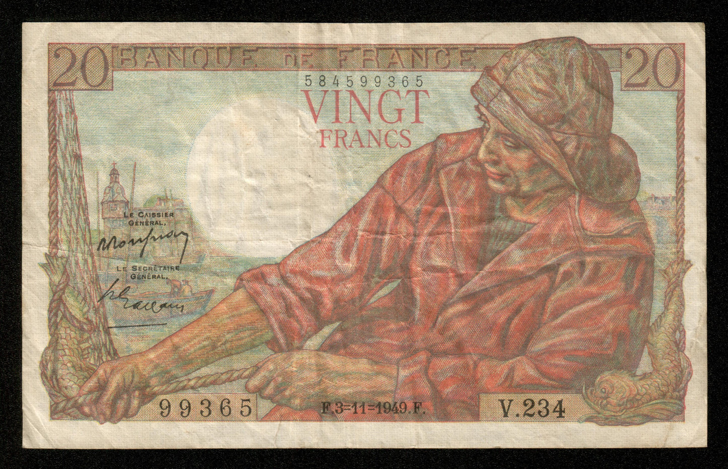 FRANCE - 20 Francs Pêcheur 1949 V.234 F.14.16, P.100c TTB / VF