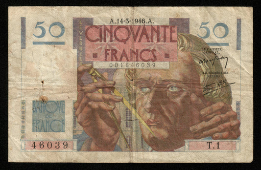 FRANCE - 50 Francs Le Verrier 1946 T.1 F.20.01, P.127a B / Good