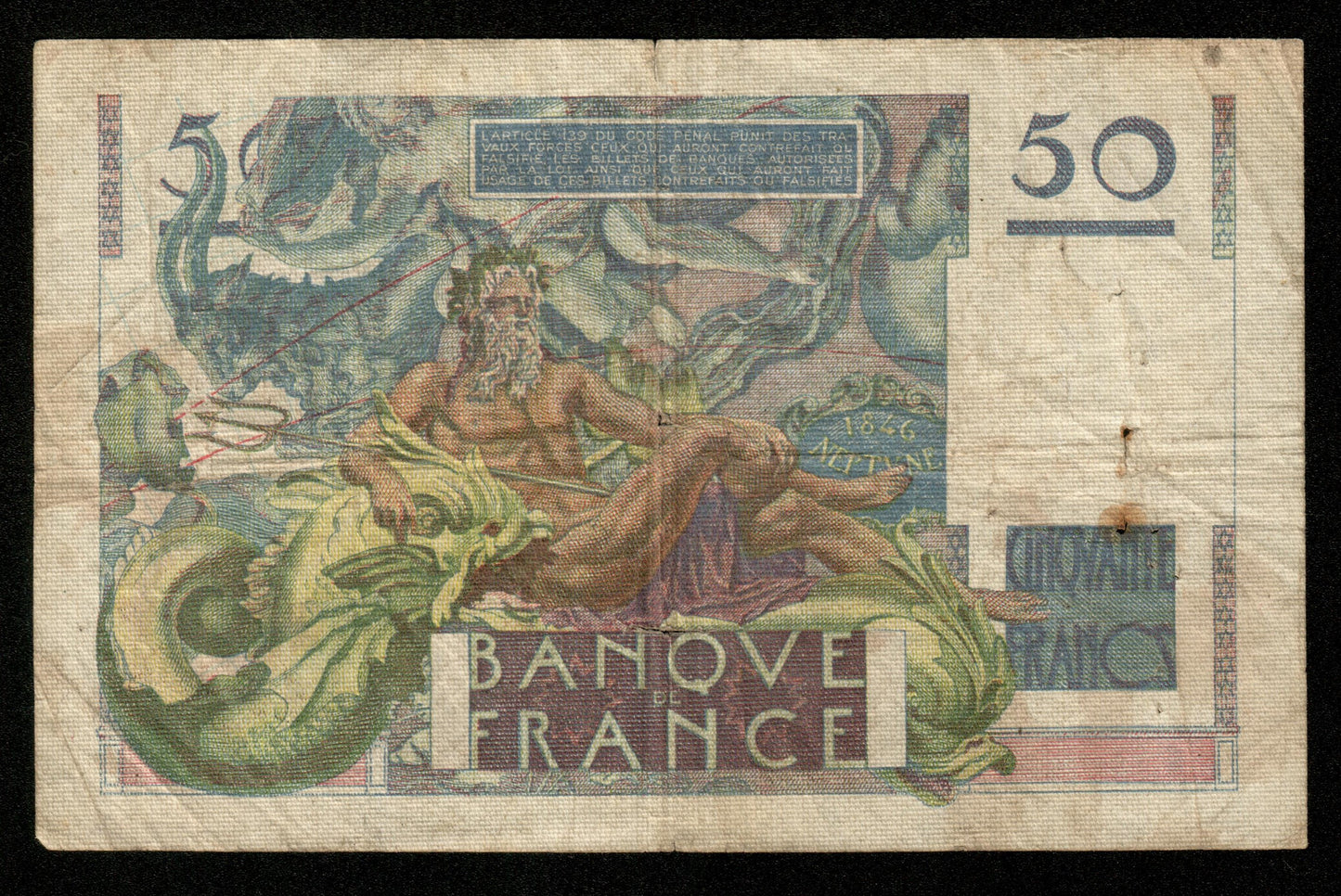 FRANCE - 50 Francs Le Verrier 1946 T.1 F.20.01, P.127a B / Good