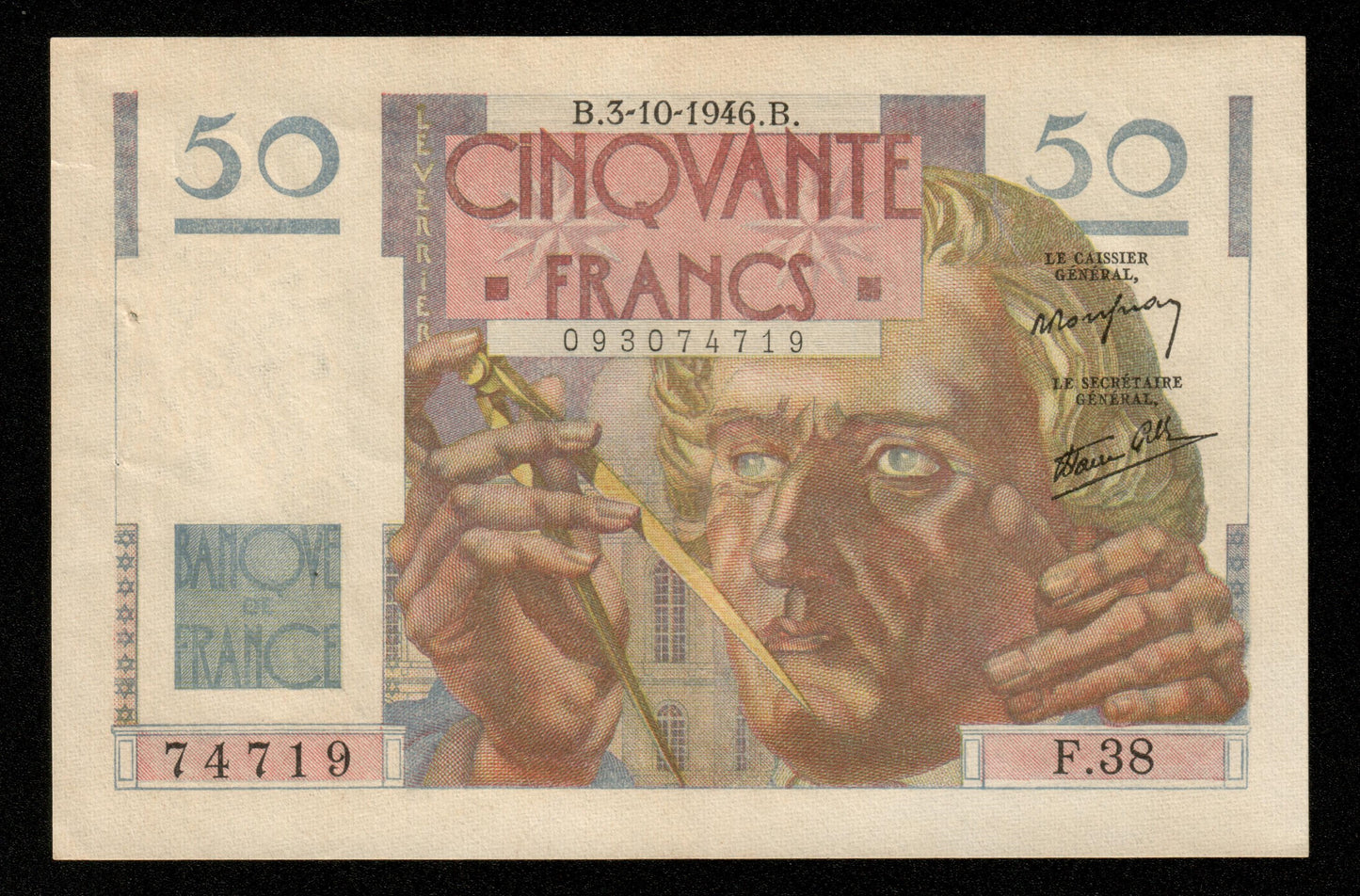 FRANCE - 50 Francs Le Verrier 1946 F.36 F.20.06, P.127a SUP / XF