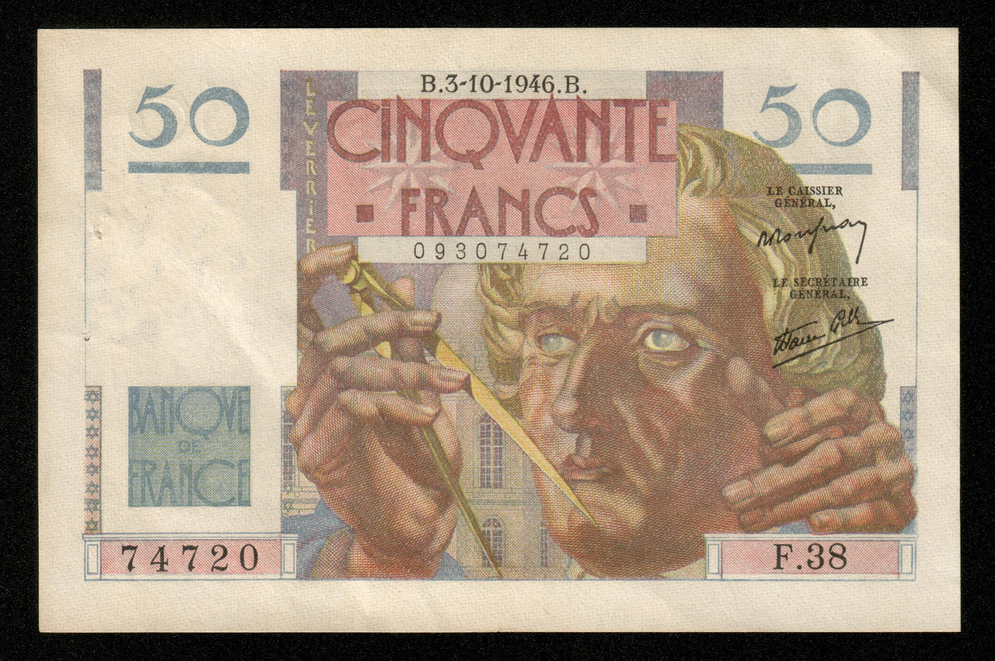 FRANCE - 50 Francs Le Verrier 1946 F.36 F.20.06, P.127a SUP / XF