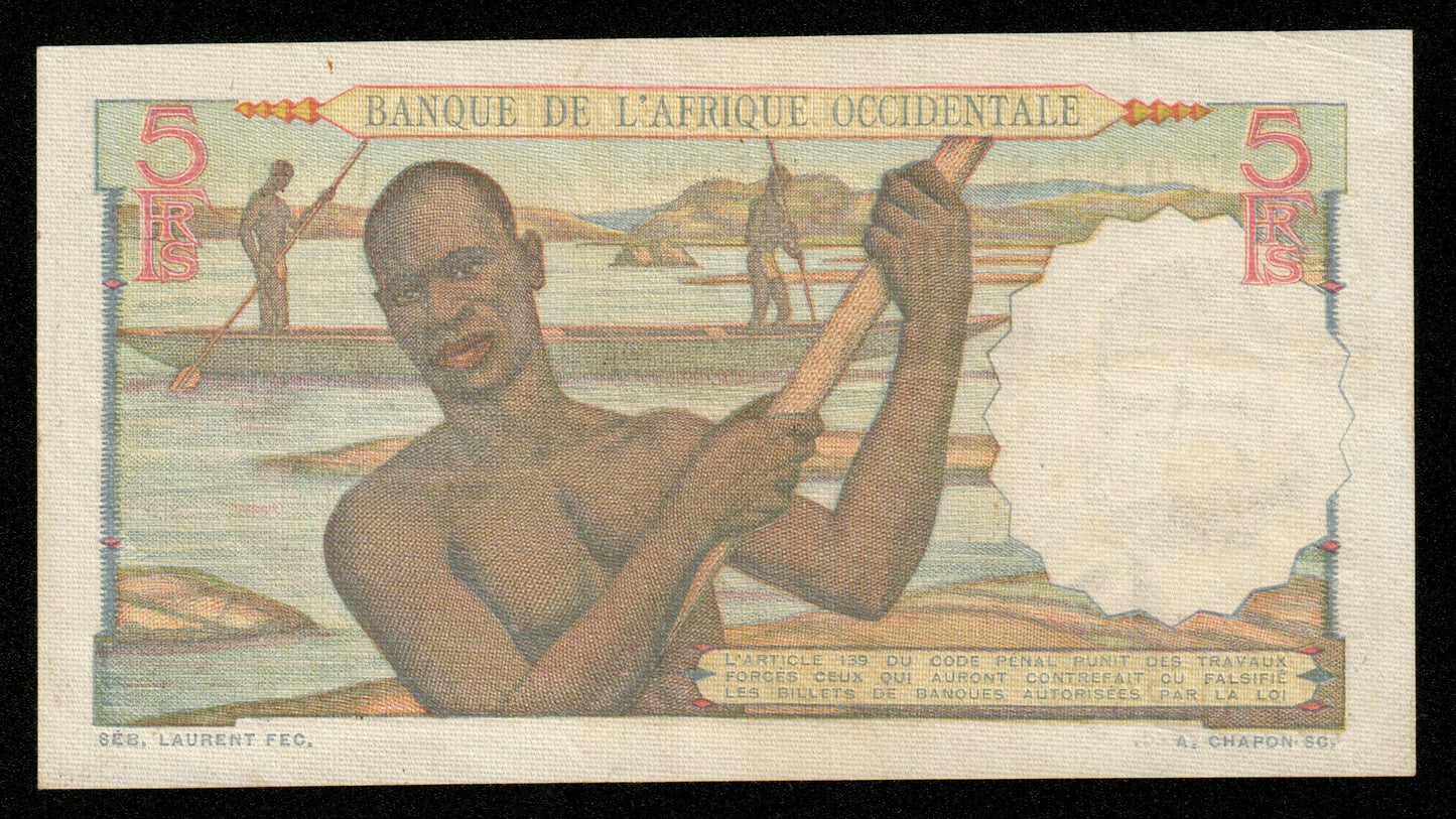 AFRIQUE OCCIDENTALE FRANÇAISE - FRENCH WEST AFRICA - 5 Francs 1943 P.36 SUP / XF