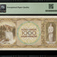 YOUGOSLAVIE - YUGOSLAVIA - 1000 Dinara 1946 P.67b NEUF / PMG 66 EPQ