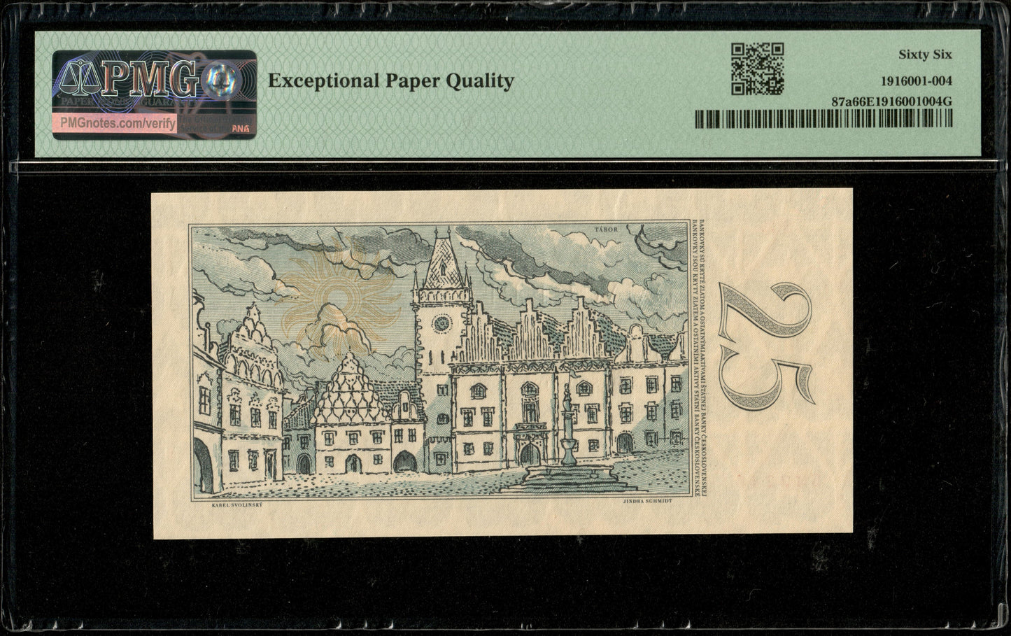 TCHÉCOSLOVAQUIE - CZECHOSLOVAKIA - 25 Korun 1958 P.87a NEUF / PMG 66 EPQ