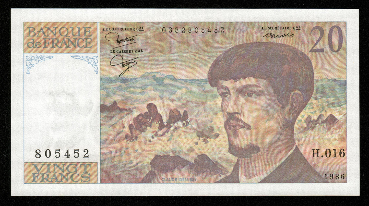 FRANCE - 20 Francs Debussy 1986 F.66.07, P.151a NEUF / UNC